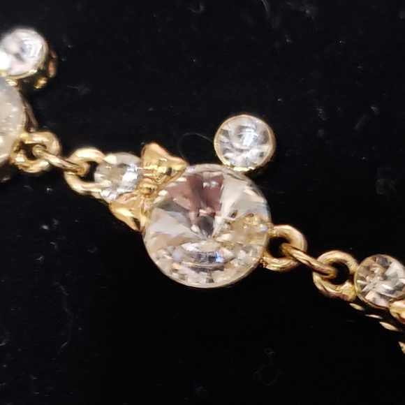 New Gorgeous Minnie Mouse Style Blinged Out Gold & Rhinestone Bracelet - Picture 3 of 5
